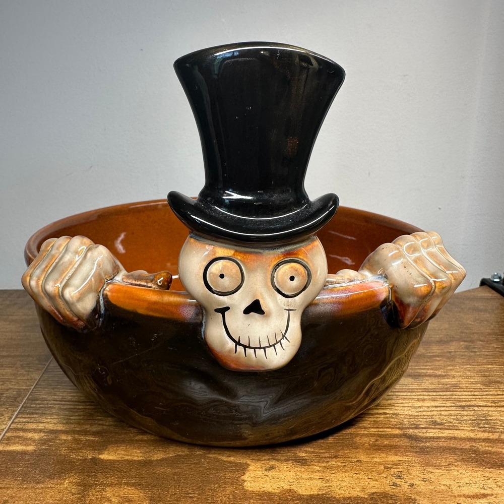 Yankee Candle Boney Bunch 2010 Skeleton Candy Bowl Mark‎ Cook Halloween Decor